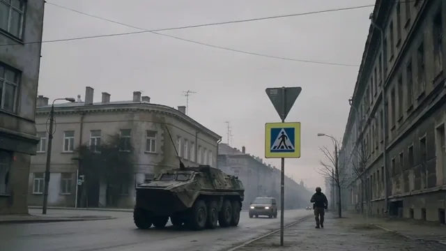 Armored Vehicle European City Patrol — AI video generated with Seedance 2.0