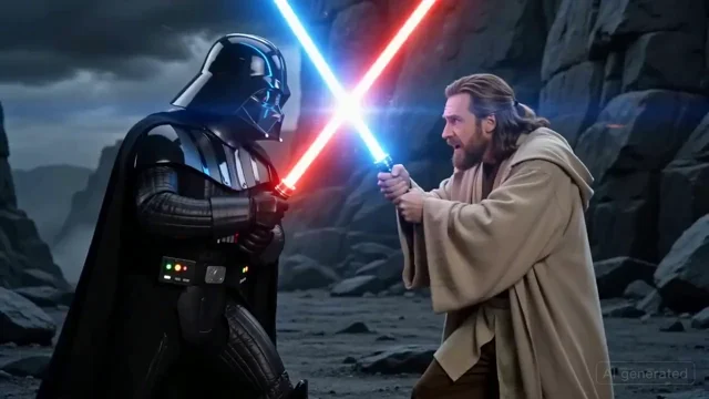 Blue-Haired Fighter Cave Monster — AI video generated with Seedance 2.0