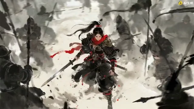 Female Warrior Leading Ninja Squad — AI video generated with Seedance 2.0