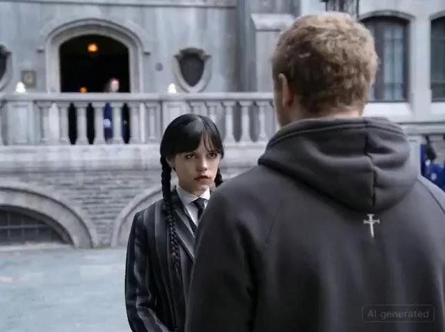Wednesday Addams Academy Courtyard — AI video generated with Seedance 2.0
