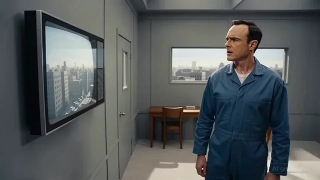 Two Men in Suits Low Angle Standoff — AI video generated with Seedance 2.0